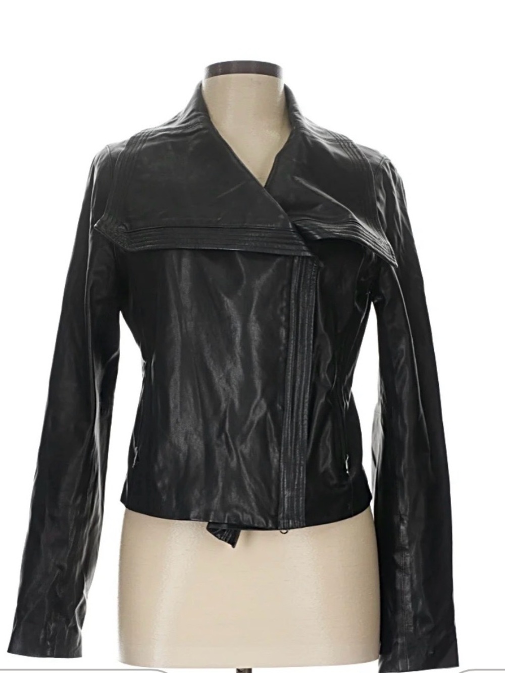Vince Black Asymmetrical Leather Jacket